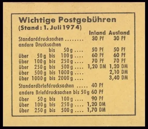 18c MH Accident 1974, RLV II, frais de port