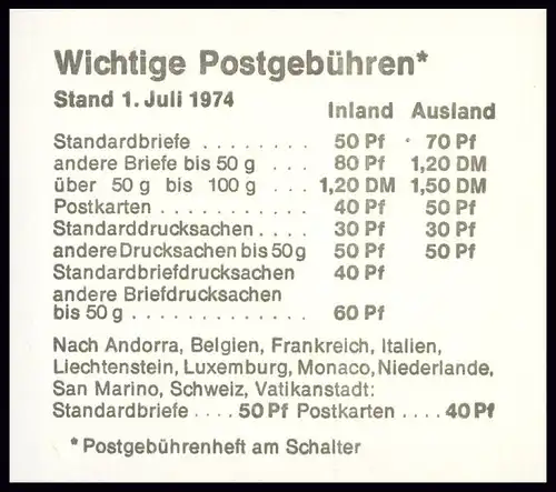 20aI a Unfall 1974, postfrisch