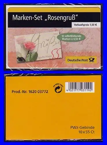 51aB MH Salut de Rose/autocollant - PWz-Lien dans la feuille Prod. n° 1620 03772 **