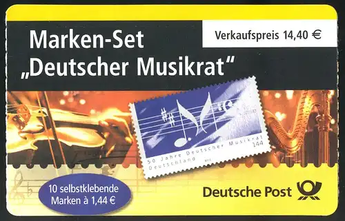 54aI MH Markenheftchen Musikrat mit Ersttagsstempel 08.01.2004