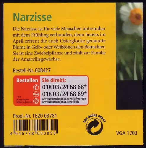 61 MH Blumen Narzisse 2006, postfrisch **