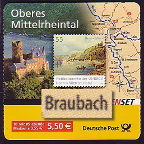 63b MH Mittelrheintal, nom de ville Braubach - post-freisch **