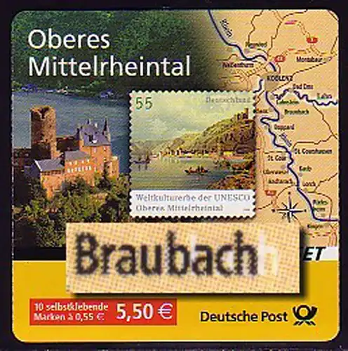 63ba MH Mittelrheintal avec 1ère retusche blanc h après Braubach, **