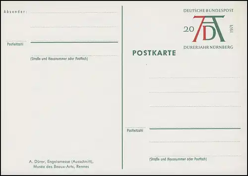 PSo 3/01-05 Dürer - Set 5 Karten komplett, ** postfrisch