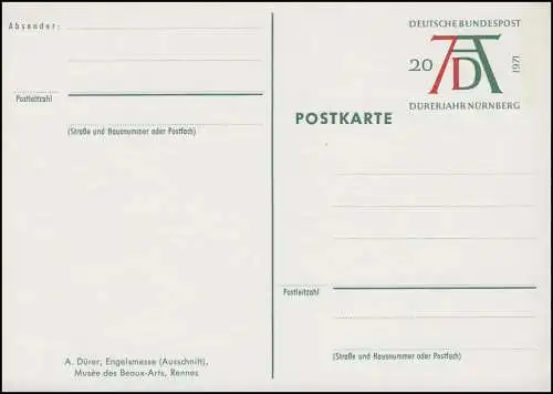 PSo 3/01-05 Dürer - Set 5 Karten komplett, ** postfrisch