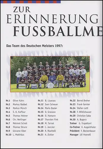 1958 Champion de football FC Bayern Munich - EB 4/1997