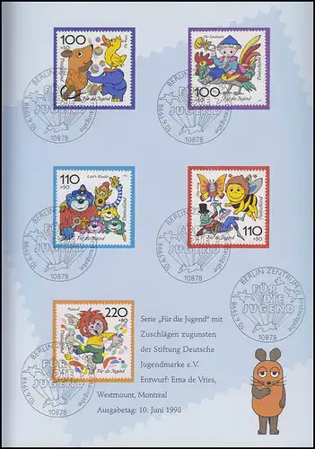 1990-1995 Les personnages de jeunes dessins animés - EB 1/1998 avec la souris, Maja, Pumuckl ...