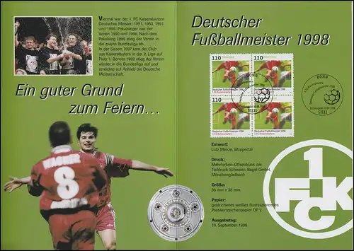 2010 Fußballmeister 1. FC Kaiserslautern - EB 4/1998