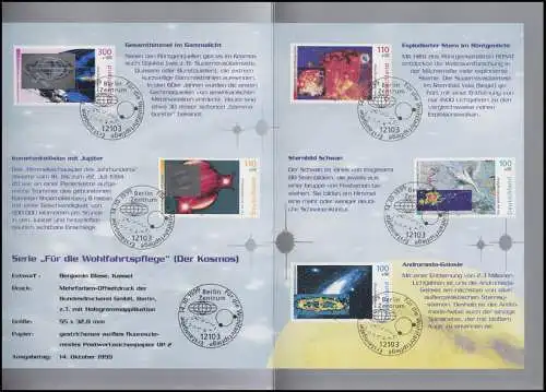 2077-2081 Wohlfahrt 1999 Kosmos & Sterne & Hologramm - EB 5/1999