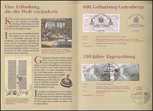 2123 Johannes Gutenberg & Tagenmarkt - EB 1/2000