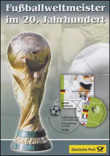 2258-2259 Fußball-Weltmeister im 20. Jahrhundert - EB 4/2002