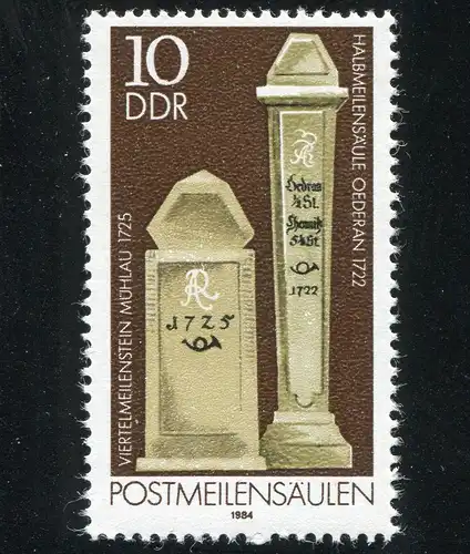 2853 Postmeilensäulen 10 Pf mit PLF links unten verdickte 0 der 10, Feld 11 **