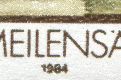 2853 Postmeilensäulen 10 Pf mit PLF: unten verkürzte 1 in 1984, Feld 17 **