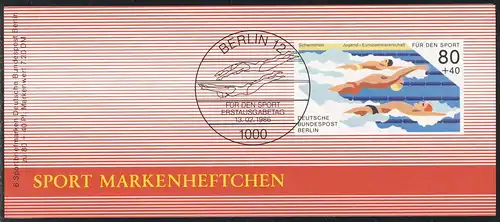 Sport Rückenschwimmen 1986 80 Pf, 6x751, ESSt Berlin