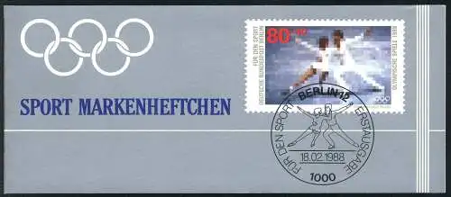 Sport 1988 Eiskunstlaufen 80 Pf, 6x802, postfrisch