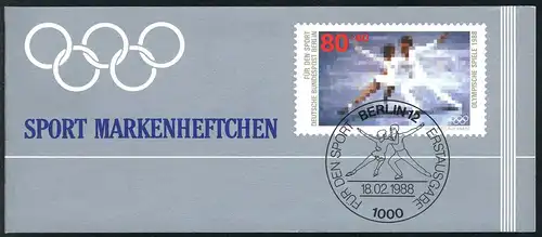 Sport 1988 Eiskunstlaufen 80 Pf, 6x802, ESSt Berlin