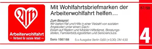 AWO/ Wofa 1987 Or & Argent - Coque d'Athena 60 Pf, 5x790, frais de port