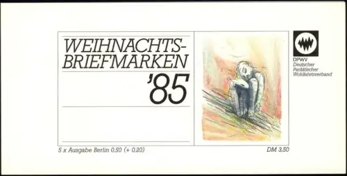 DPWV/Weihnachten 1985 Anbetung der Könige 50 Pf., 5x749, postfrisch