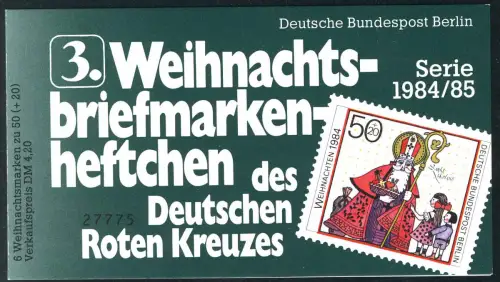 DRK/Weihnachten 1984/85 3. MH 50 Pf, 6x729, postfrisch