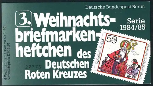 DRK/Weihnachten 1984/85 3. MH 50 Pf, 6x729, ESSt Berlin
