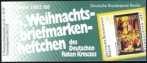 DRK/Weihnachten 1987/88 6. MH Anbetung der Könige 50 Pf, 5x797, postfrisch