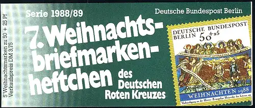 DRK/Weihnachten 1988/89 7. MH Verkündigung der Hirten 50 Pf, 5x829, ESSt Berlin