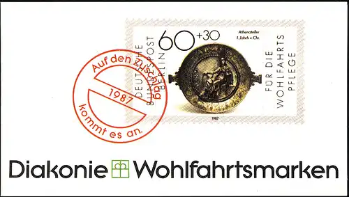 Diaconie/Wofa 1987 Or & Argent - Coque d'Athena 60 Pf, 5x790, post-fraîchissement