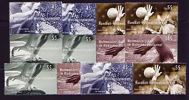 2578ff aus Block 70 Sporthilfe 2007, 5 Zusammendrucke, Zusammendruck-Set **