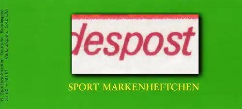 Sport 1980 Dressurreiten 60 Pf, 6x1047, avec PLF I court p, **