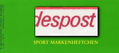 Sport 1980 Dressurreiten 60 Pf, 6x1047, mit PLF I kurzes p, **