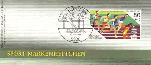 Sport 1986 Kurzstreckenlauf 80 Pf, 6x1269, postfrisch