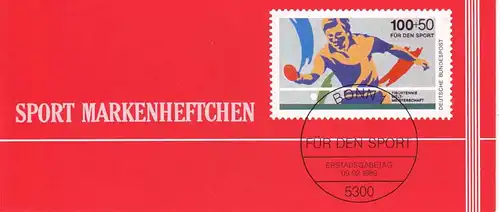 Sport 1989 Tischtennis 100 Pf, 6x1408, ESSt Bonn