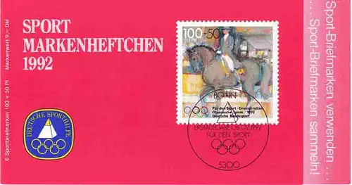 Sport 1992 Dressurreiten 100 Pf, 6x1594, ESSt Bonn