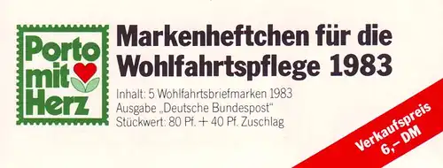 BAGFW/Wofa 1983 Alpenblumen - Fleischers Weidenröschen, 5x1190, postfrisch