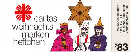 Caritas/Noël 1983 Sternsinger 80 Pf, 5x1196, frais de port
