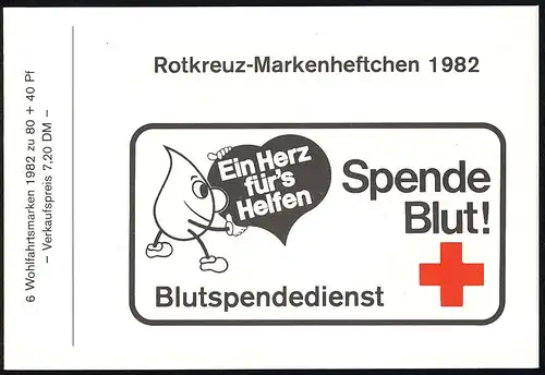 DRK/Wofa 1982 Gartenrosen - Bourbonrose 80 Pf, 6x1152, ESSt Bonn