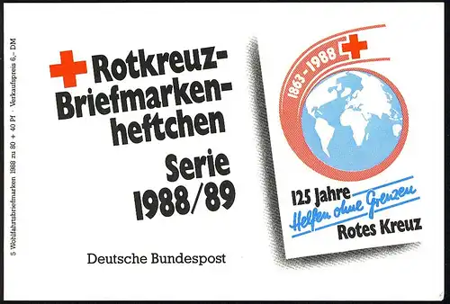 DRK/Wofa 1988/89 Gold & Silber - Blütenstrauß 80 Pf, 5x1386, ESSt Bonn
