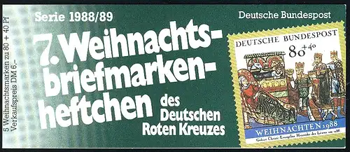 DRK/Weihnachten 1988/89 Geburt Christi 80 Pf, 5x1396 7.MH ESSt Bonn