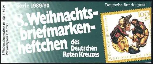 DRK/Weihnachten 1989/90 Geburt Christi 100 Pf, 5x1443 8.MH ESSt Bonn