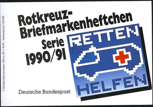 DRK/Wofa 1990/91 Paketpostamt 100 Pf, 5x1476, postfrisch
