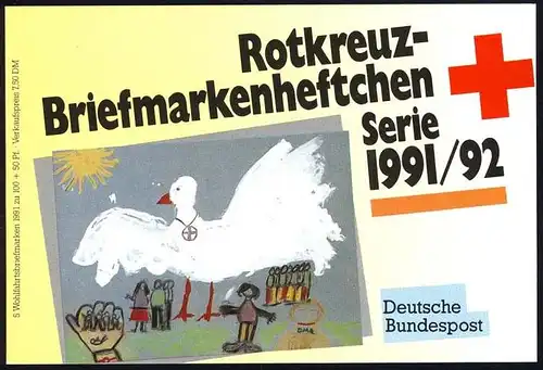 DRK/Wofa 1991/92 Postamt Bonn 100 Pf, 5x1567, postfrisch