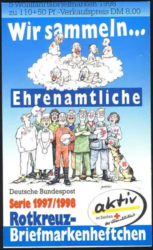 DRK/Wohlfahrt 1997/98 Windmühlen Schleswig-Holstein 110 Pf, 5x1951, postfrisch