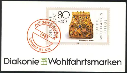 Diaconie/Wofa 1987 Gold & Argent Bursenreliquier 80 Pf, 5x1336, ESSt Bonn