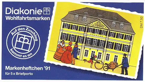 Diakonie/Wofa 1991 100 Pf Postamt Bonn, 5x1567, postfrisch