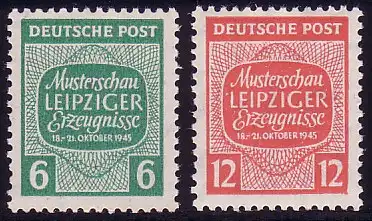124-125X Musterschau 1945, Wz.X (Stufen fallend), Satz ** postfrisch / MNH