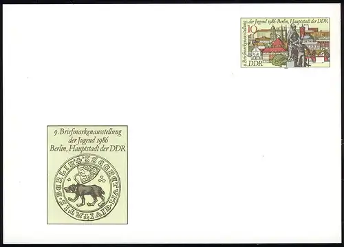 P 94 Exposition de la jeunesse Berlin 1986 10 Pf, post-fraîchissement