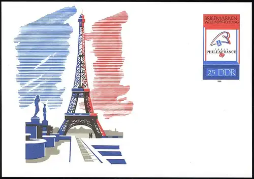 P 102 Exposition Philexfrance 1989 25 Pf, frais de port