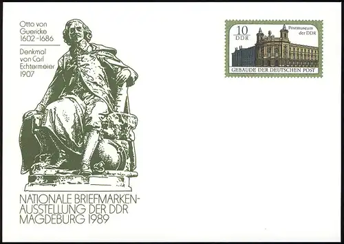 P 103 Exposition Magdeburg & Otto de Guericke 1989 10 Pf, frais de port