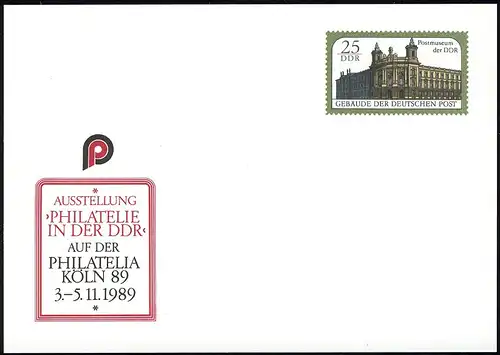 P 104 Philatelia Cologne 1989 25 Pf, frais de port