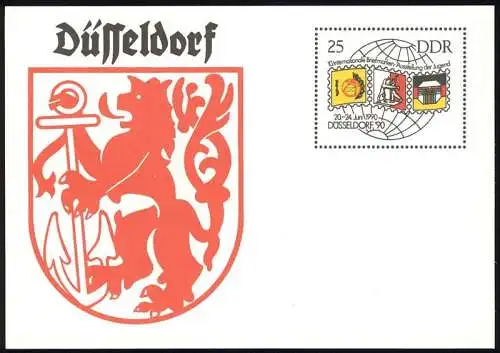 P 106 Exposition Jeunesse Düsseldorf 1990 25 Pf, post-fraîchissement